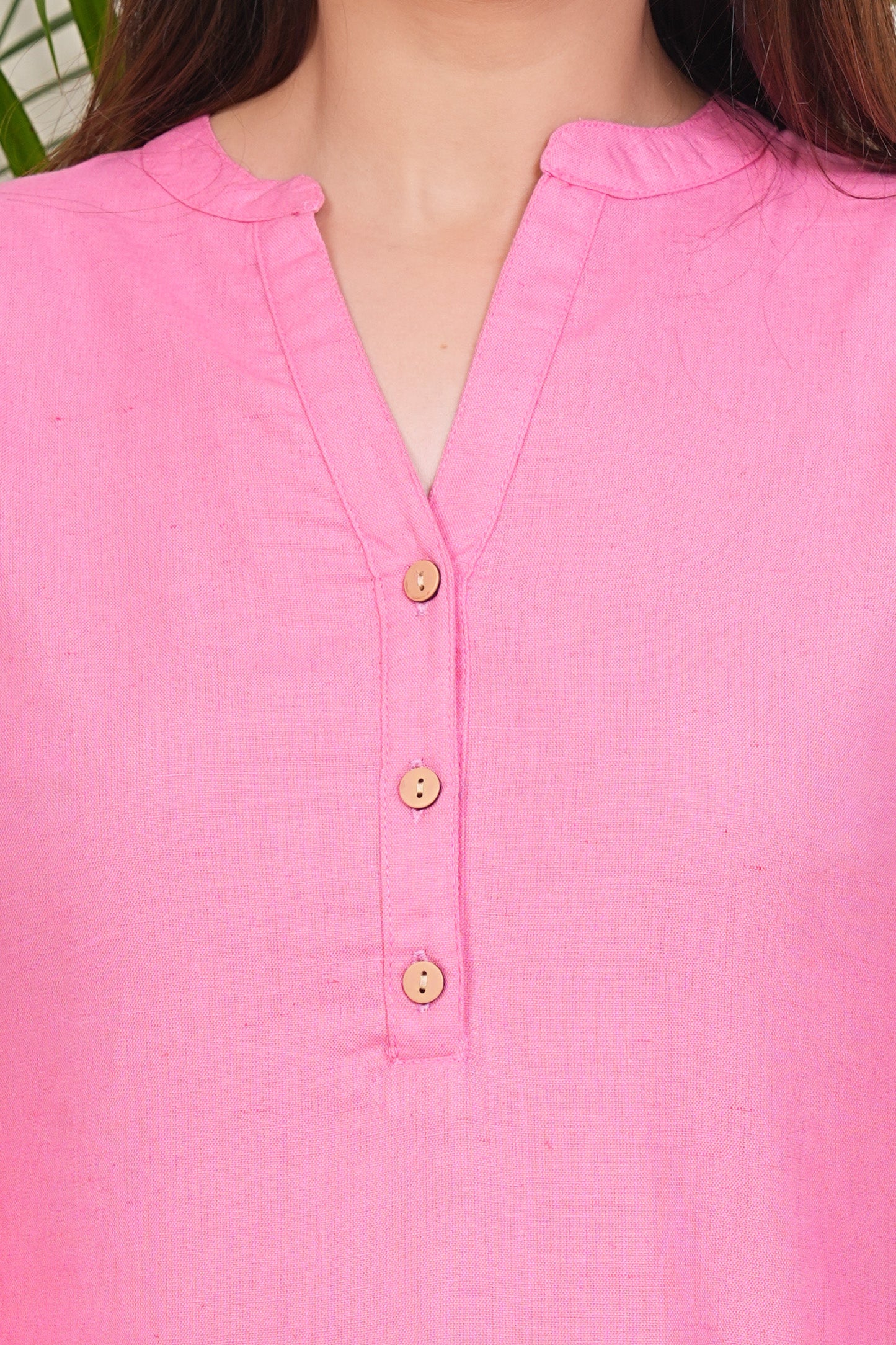 Premium Cotton Office Wear Kurta Set (Pink)