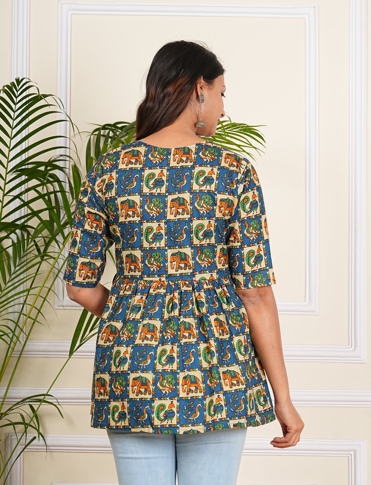 Women's Cotton Printed western top