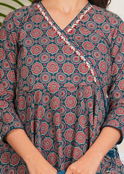 Women's Cotton Anarkali with Pant and Dupatta Set