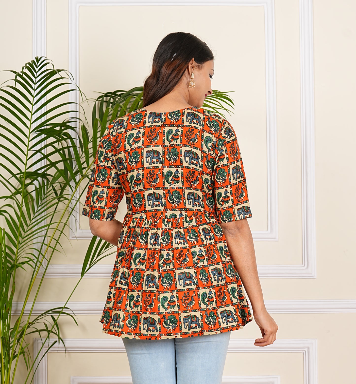 Women's Cotton Printed Western Top