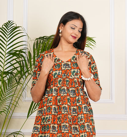 Women's Cotton Printed Western Top